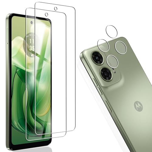 Moto G24 ガラスフィルム 2枚 + 2枚 Motorola Moto G24 レンズ保護フィルム Moto G24 用のフィルム 液晶保護フィルム 全面保護 耐衝撃 極薄 気泡ゼロ 指紋防止[レンズ保護フィルム*2+ガラスフィルム*2] 送料無料
