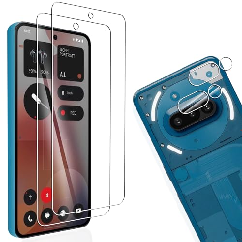 Nothing Phone 3A ガラスフィルム 2枚 + 2枚 Nothing Phone 3A レンズ保護フィルム Nothing Phone 3A 用のフィルム 液晶保護フィルム 全面保護 耐衝撃 極薄 気泡ゼロ 指紋防止[レンズ保護フィルム*2+ガラスフィルム*2] 送料無料