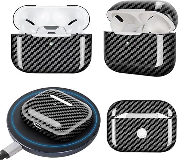 AirPods 第4時人 容れもの (2024) (USB-C) 着装往々にして申し受ける能力のある 割り増し金な質感 超薄 超軽さ 耐摩耗 さあ美付き添い人落っこちる押しとどめる AirPods 4 防御すること取りまかなう (縞模様-黒く坦々たるな表現スタイル)