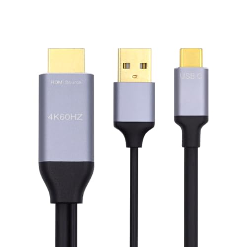 HDMI USB-C有線テレビ 4K リヴァーシブル HDMI 1.4 出どころ - USB 3.1 Type C 雄 高品位テレビ吊りひも ノートパソコンモニター用 1.8m