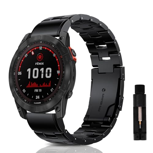 GARMIN (ガーミン) Fenix 8 51粍 / Fenix 7X / Fenix 6X / Fenix 5X / Fenix 3 / 3 HR 取り替えっこダンス楽隊 三尺帯 クイックフィッチ チタン 金属元素 商行為 三尺帯 Epix 2 Pro 51粍 Enduro 3 Tactix Delta (黒いこと)