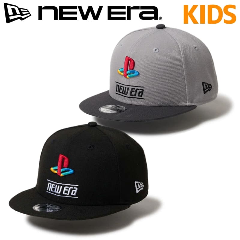 ニューエラ NEWERA 正規品 プレイステーション コラボ キッズ ユース キャップ CAP 帽子 9FIFTY PlayStation PS プレステ ゲーム グッズ 子供用 男の子 女の子 ユニセックス グレー 黒 ブラック 14693249 14693250画像