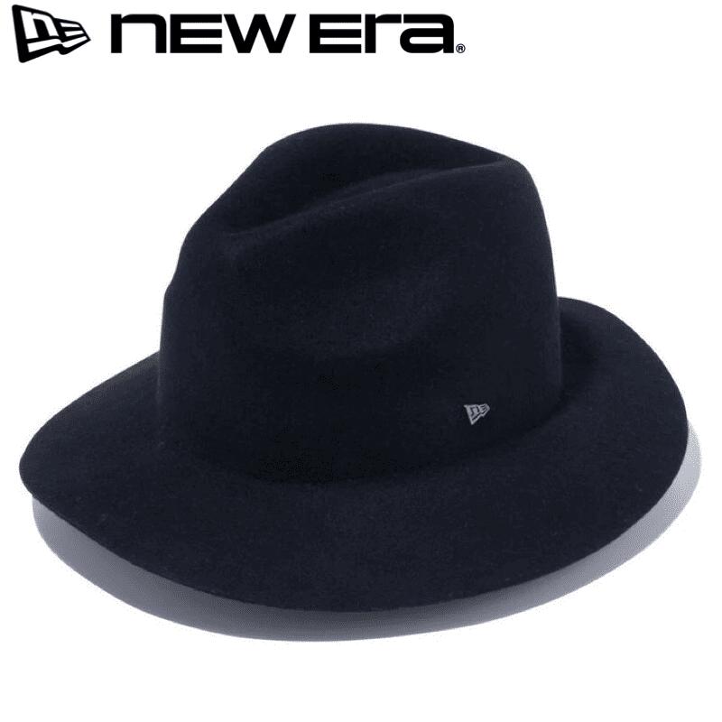 NEWERA ニューエラ 正規品 ハット HAT ブロードウェイ 中折れハット フェルトハット ソフトハット 中折れ帽 広つば 帽子 ウール ユニセックス メンズ レディース 黒ブラック 12018928｜DEF-STORE