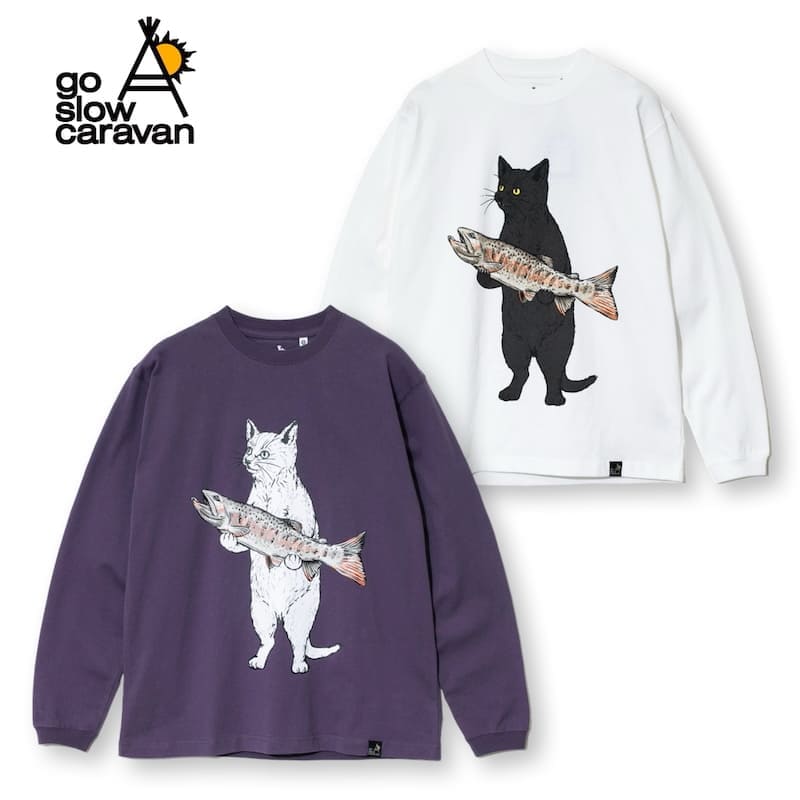 ゴースローキャラバン パーカー ギター猫 アイボリー ベージュ サイズ3 ゴースローキャラバン パーカー ギター猫 アイボリー ベージュ