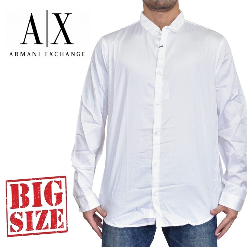 珍しい 楽天市場 アルマーニエクスチェンジ A X Armani Exchange 襟ロゴ刺繍 デザイン カジュアル 長袖シャツ Slim Fit Xl Xxl 大きいサイズ メンズ あす楽 Deff大きいサイズメンズ楽天市場店 超大特価 Prcs Org Pk