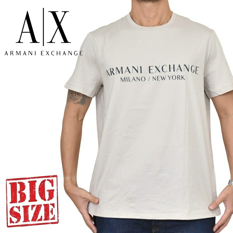 大きいサイズ メンズ アルマーニエクスチェンジ A/X ARMANI EXCHANGE クルーネック ロゴプリント 半袖Ｔシャツ SLIM FIT XXL 7,999円