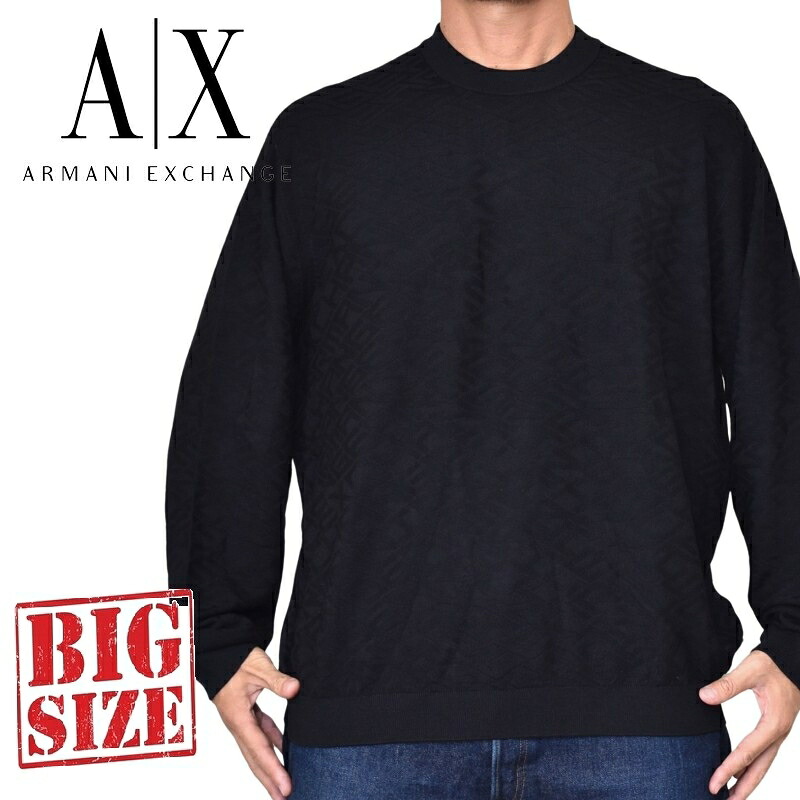 大きいサイズ メンズ アルマーニエクスチェンジ A/X ニット セーター プルオーバー クルーネック ARMANI EXCHANGE XXL