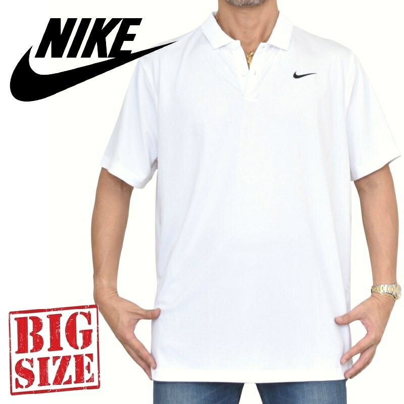 大きいサイズ メンズ ナイキ NIKE 半袖ポロシャツシャツ Core Dri-fit Golf Polo ワンポイント ゴルフウェア 白 ホワイト XL XXL