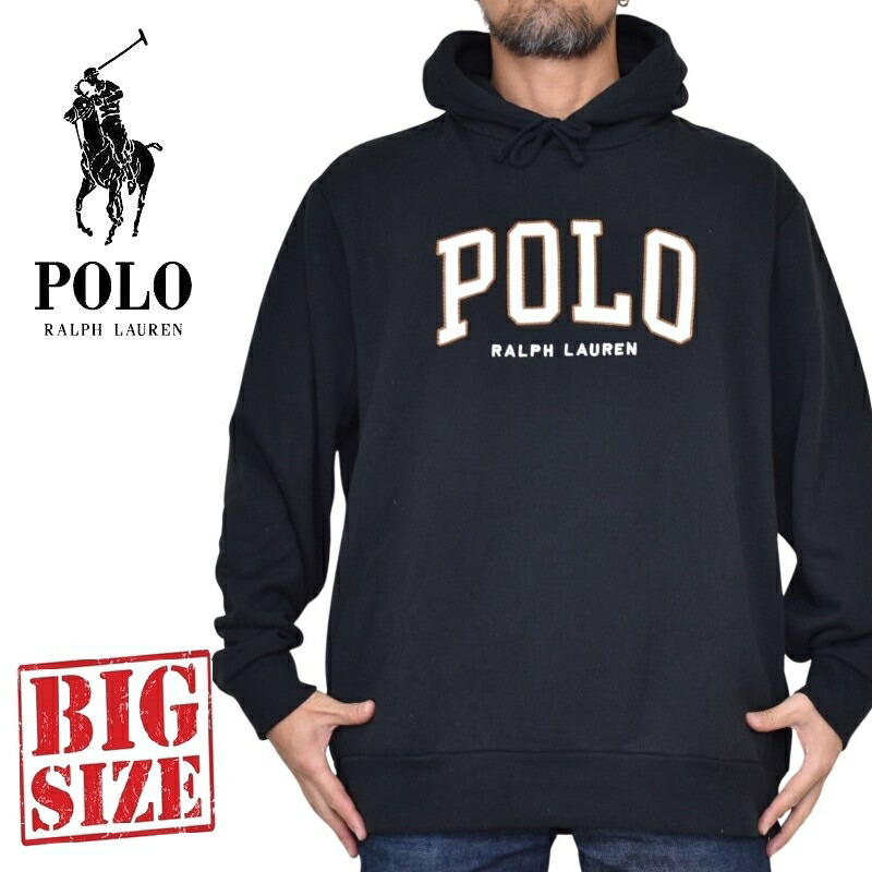 惜しみ無い大いさ メンズ ポロラルフローレン POLO RALPH LAUREN パーカー ティーシャツ 流汗 フーディー ロゴタイプ刺しゅう 裏起毛 XXL BLACK