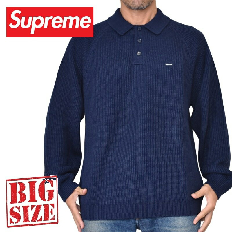 途轍も無い大きさ メンズ Supreme シュプリーム Small Box Polo Sweater スモールボックス席 ポロプルオーバー 編み物 XL