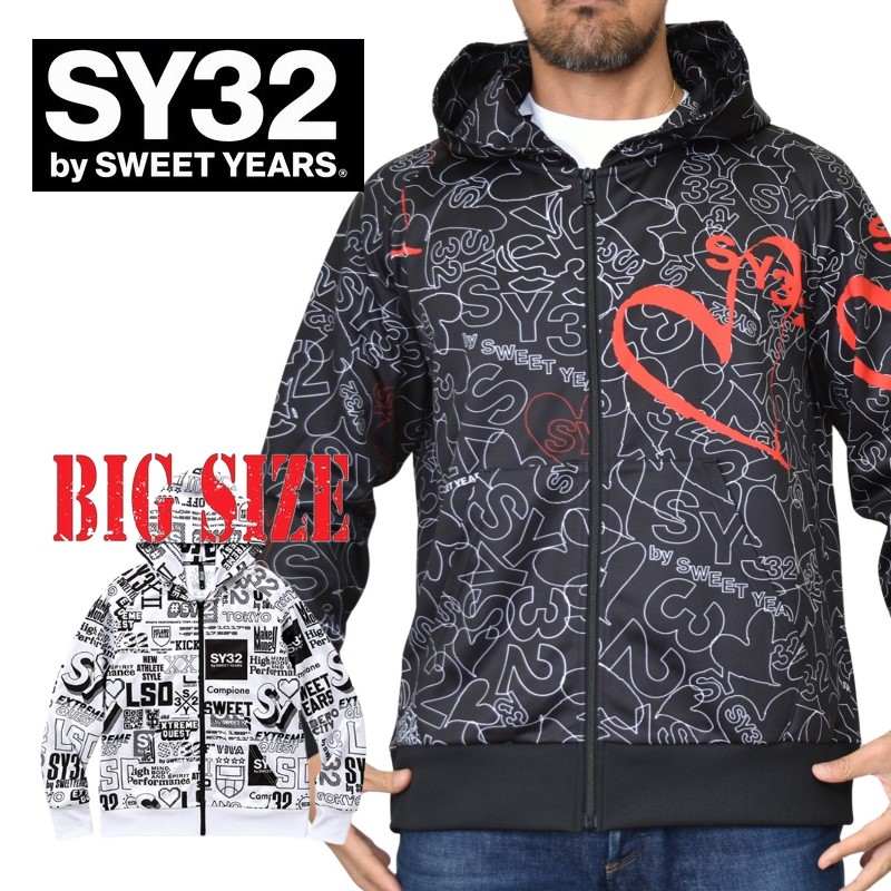 SY32 by SWEET YEARS スウィートイヤーズ 総柄 プリント スウェットジップパーカー フーディー PE PRINT SWEAT PARKA XXXL XXXXL 大きいサイズ メンズ｜BigSize DEF 大きいサイズメンズ 8,580円