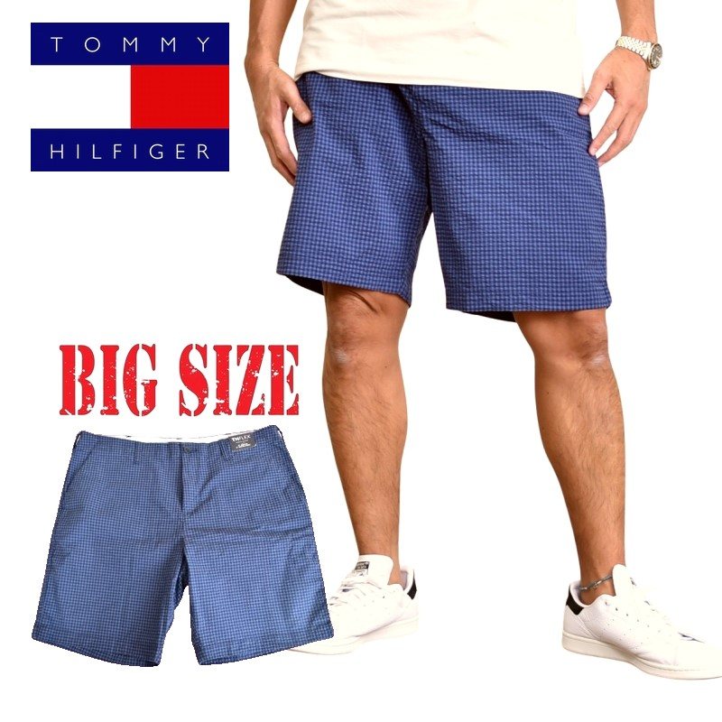 クーポン発行 トミーヒルフィガー Tommy Hilfiger チェック総柄 ショーツ ハーフパンツ 9インチ 38 40 42 44インチ 大きいサイズ メンズ あす楽 即納 最大半額 Caroutlet Ec