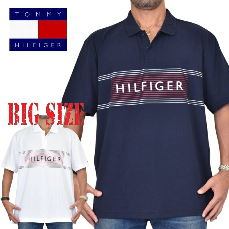 大きいサイズメンズ TOMMY HILFIGER トミーヒルフィガー 半袖 ポロシャツ 鹿の子 ゴルフウエア 白 ホワイト ネイビー REGULAR FIT XXL XXXL 9,995円
