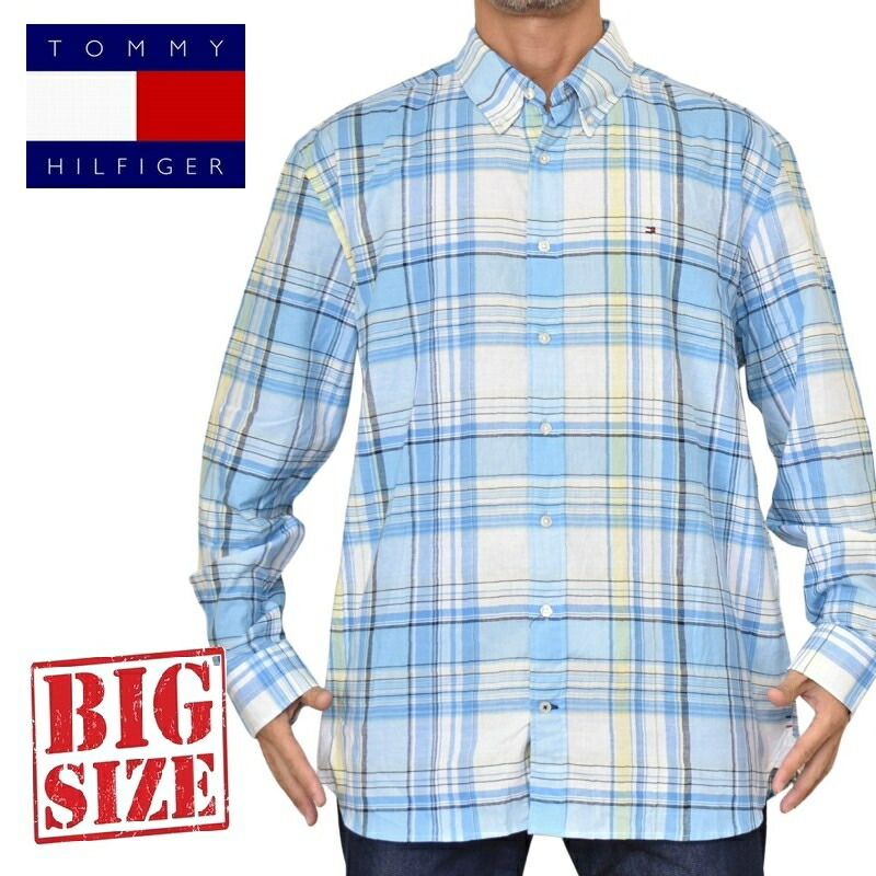 途轍も無い大いさメンズ TOMMY HILFIGER トミーヒルフィガー 長袖プルオーバー 照合のしるし柄 ワンポイント 名取り草打ち倒す REGULAR FIT XXL SLEEPY BLUE MULTI