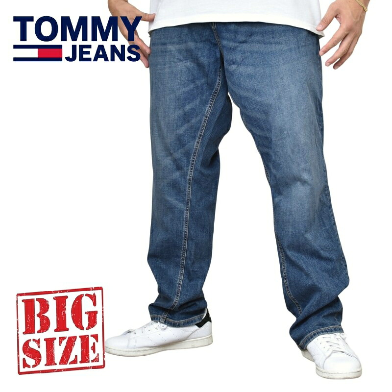 大きいサイズメンズ TOMMY JEANS トミージーンズ デニムパンツ ジーンズ ジーパン ジップフライ ストレッチ STRETCH STRAIGHT 40インチ