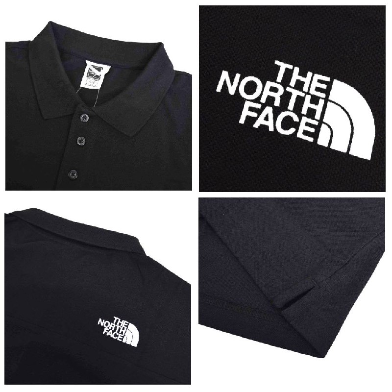 大きいサイズメンズノースフェイスTHENORTHFACE半袖ポロシャツ鹿の子S/Sワンポイントヨーロッパライン海外限定黒ブラックグリーンブルーXLXXL