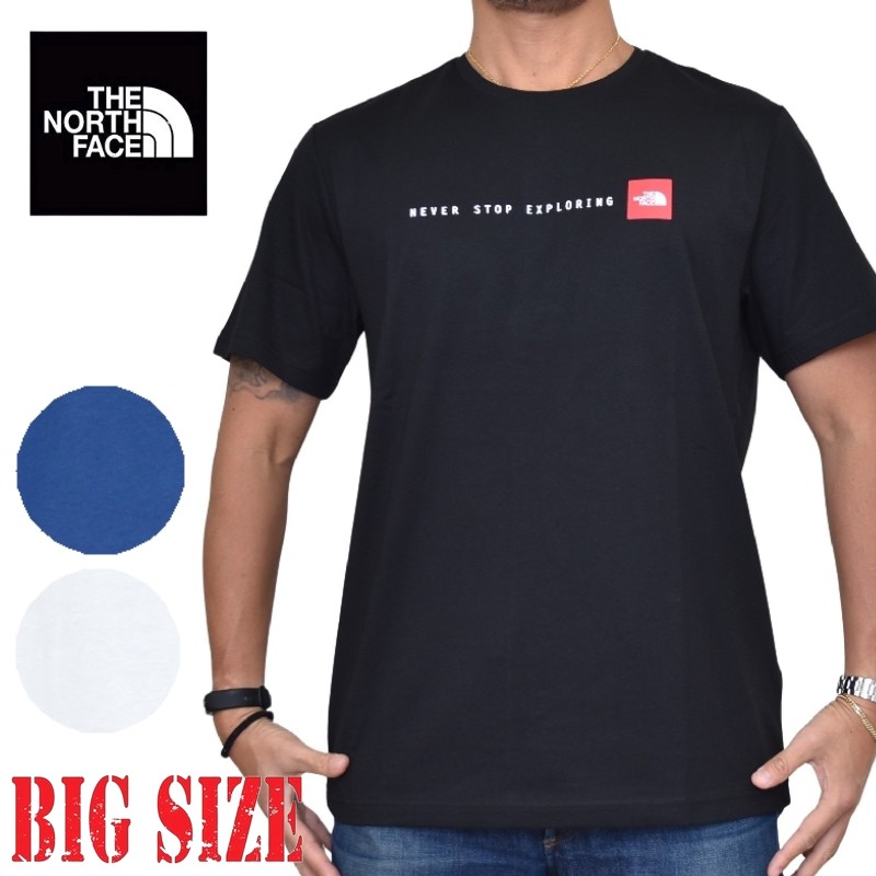 大層らしい大きさ メンズ 北の方人間の顔 半袖 ロゴタイプ刷り上げる Ｔシャツ ヨーロッパ伝達ルート THE NORTH FACE NEVER STOP EXPLORING TEE XL XXL