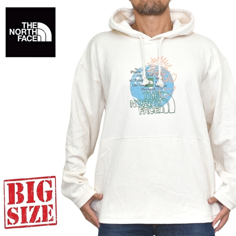 本物正規◆ノースフェイス◆スウェットパーカー E DAY REL HOODIE■XXL■アイボリー UNBLEACHED/REEF■新品/アメリカ限定■AOI/裏地起毛 THE NORTH FACE 本物正規 ノースフェイス スウェット パーカー