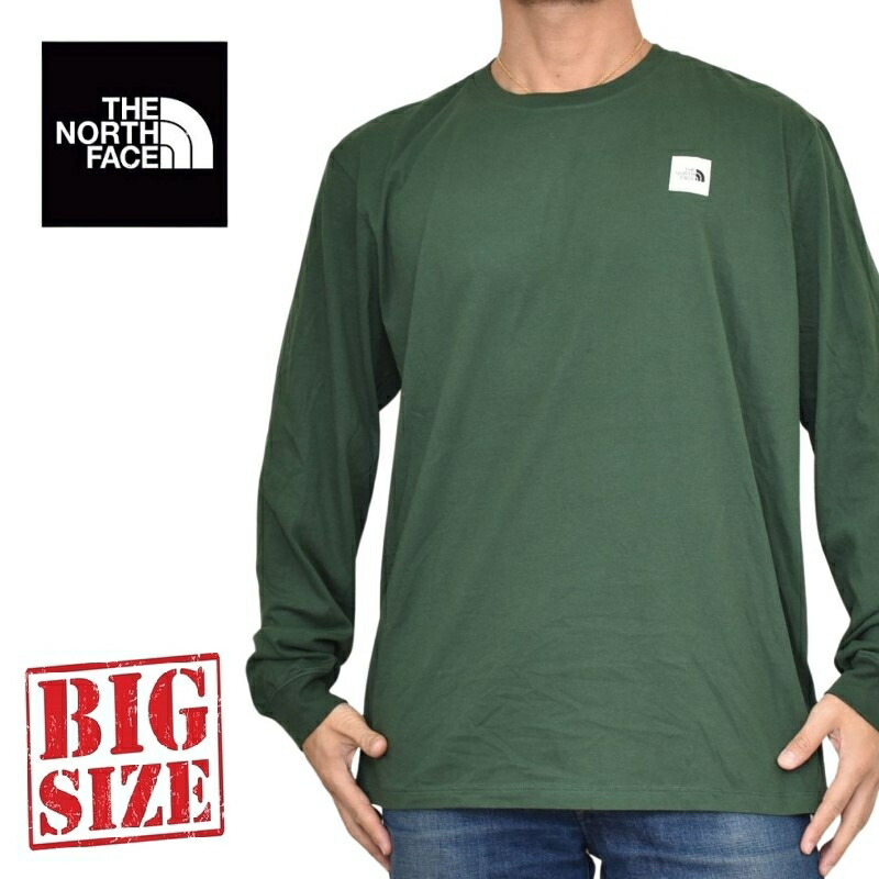 大きいサイズ メンズ ノースフェイス 長袖 Ｔシャツ ボックス ワンポイント プリント USAモデル THE NORTH FACE LS BOX LOGO TEE