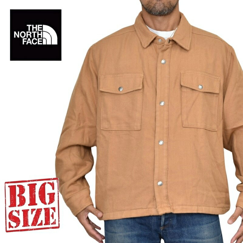 大層らしい大きさ メンズ 北の方人間の顔 THE NORTH FACE 長袖 プルオーバー上衣 Valley Twill Utility Shacket USAひな形 XL XXL