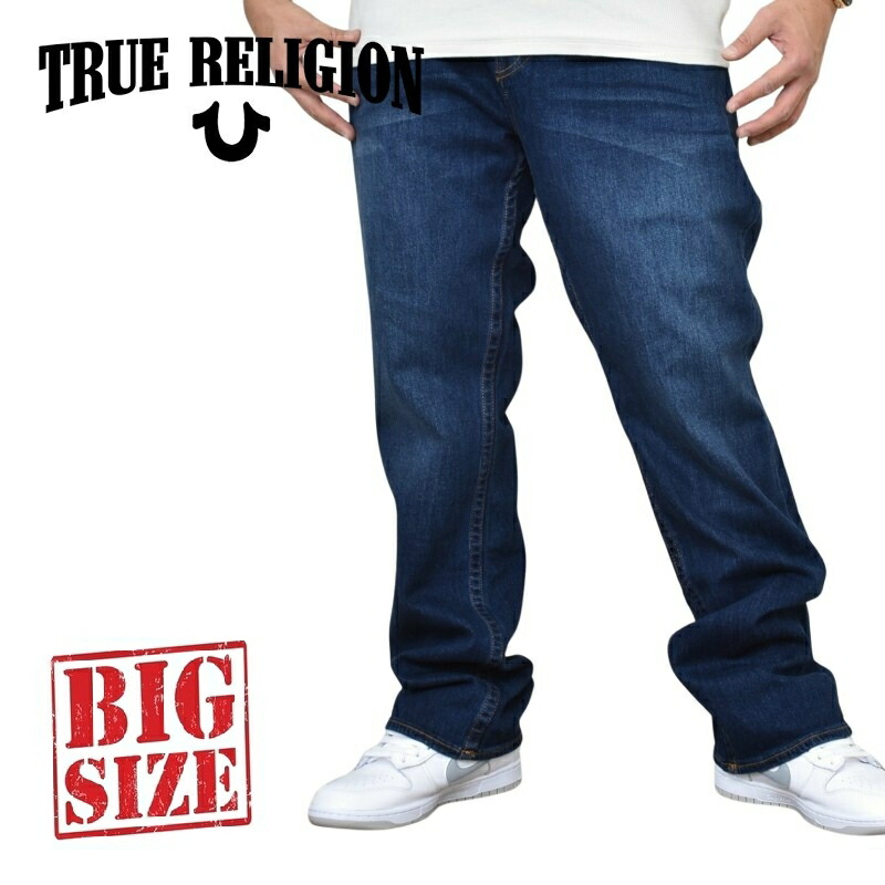 大きいサイズ メンズ TRUE RELIGION トゥルーレリジョン RICKY FLAP STRAIGHT JEAN 34 デニムパンツ ジーンズ ストレート 42 44インチ