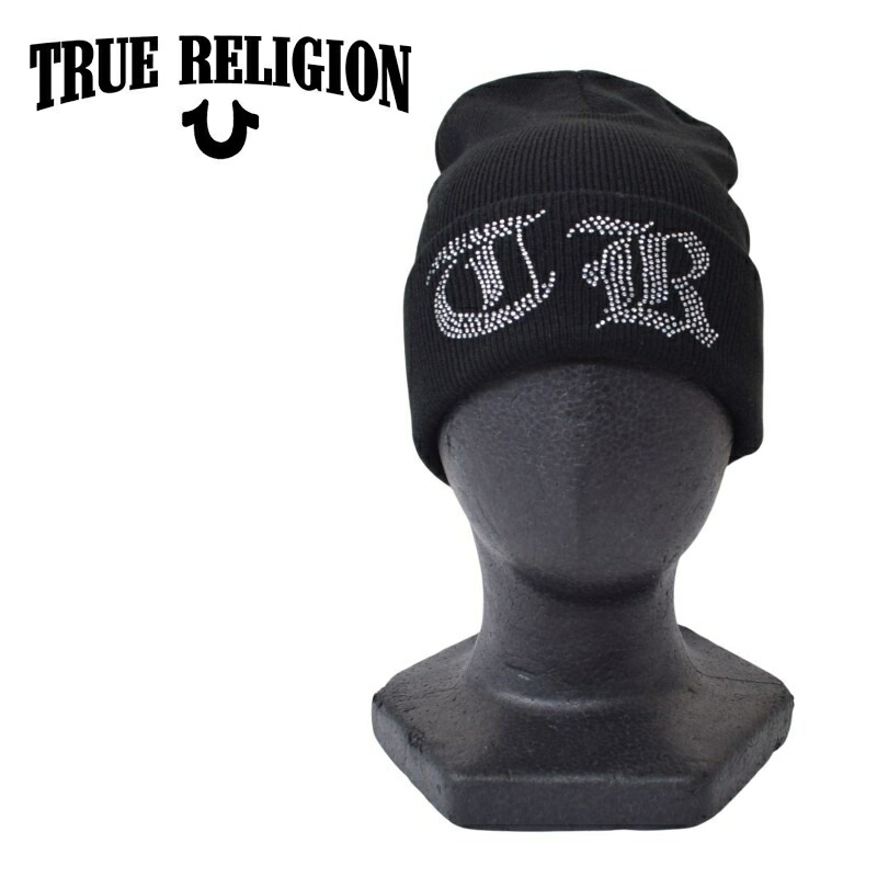 TRUE RELIGION トゥルーレリジョン crystal logo beanie クリスタル ラインストーン ビーニー ニット帽子 メンズ レディース ユニセックス