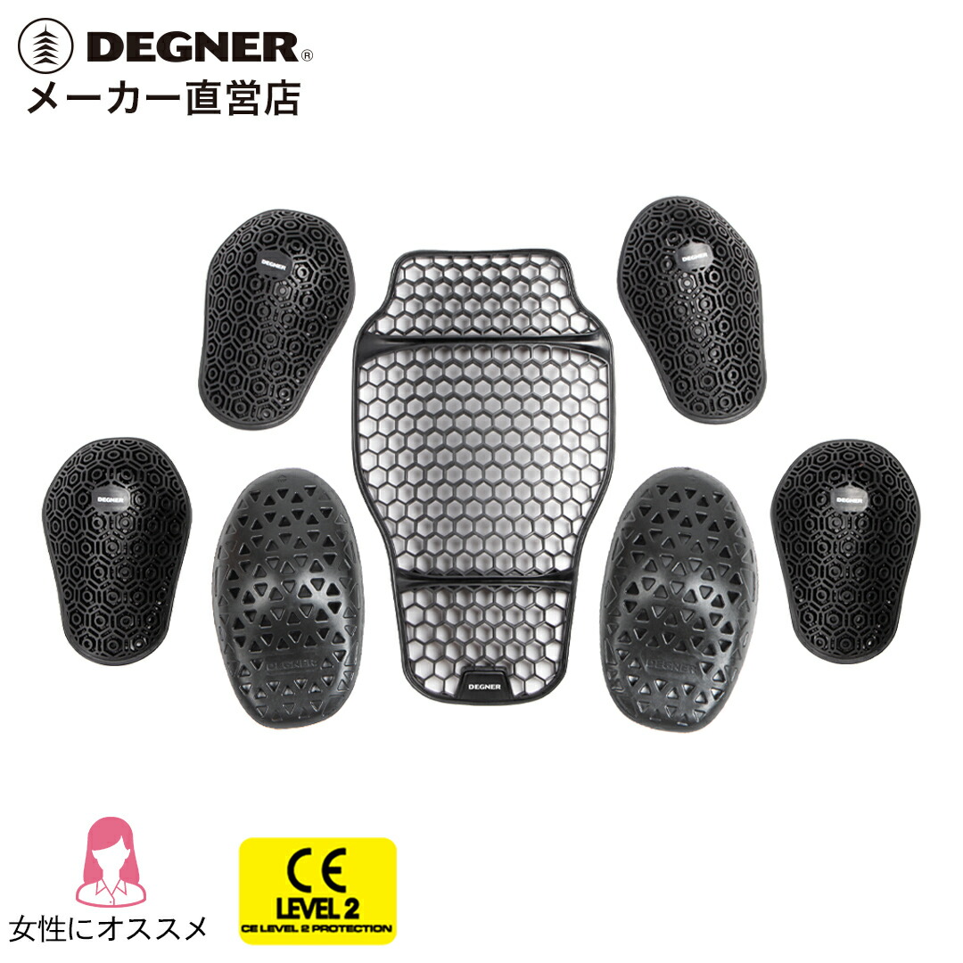 デグナー DEGNER【公式】【プロテクターセット】女性にオススメ！立体構造の胸プロテクターバイク CEレベル2 かた ひじ 背中　胸【無料ラッピング】
