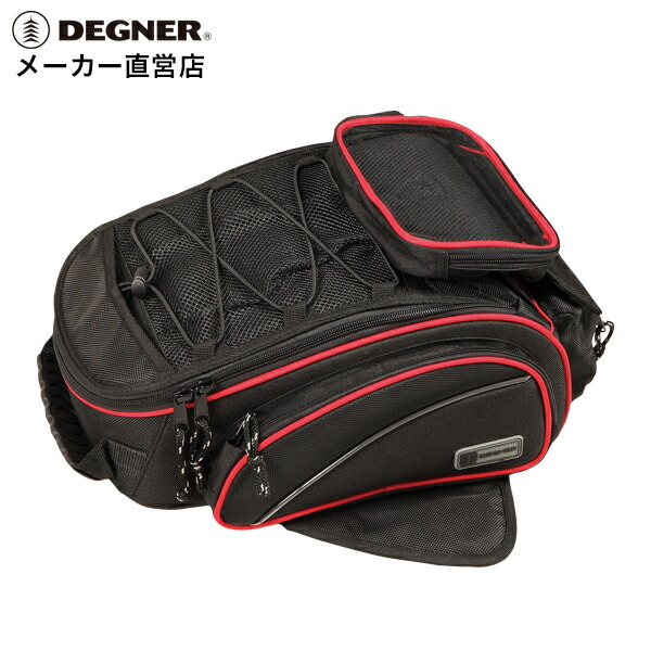 Tank Bag Magnet Smart Nylon Motorcycle Smartphone Adaptive Compact Touring Degner デグナー Nb 118 Black Red Piping