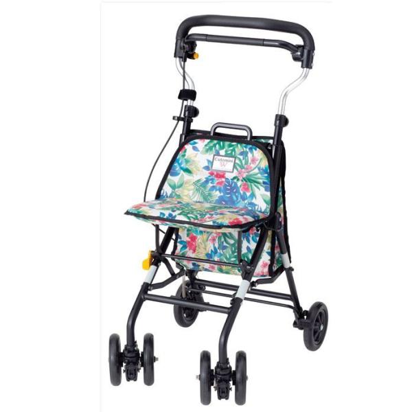 シルバーカー キュートミニW フラワー コンパクトシルバーカー (介護商品) (311433) ※メーカー (ウェルファン) 直送