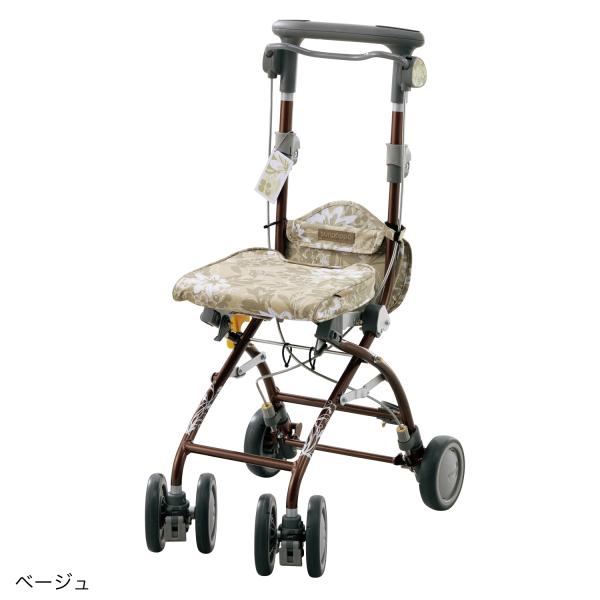 シルバーカー 安寿さんぽっぽ ベージュ (介護商品) (402056) ※メーカー (ウェルファン) 直送