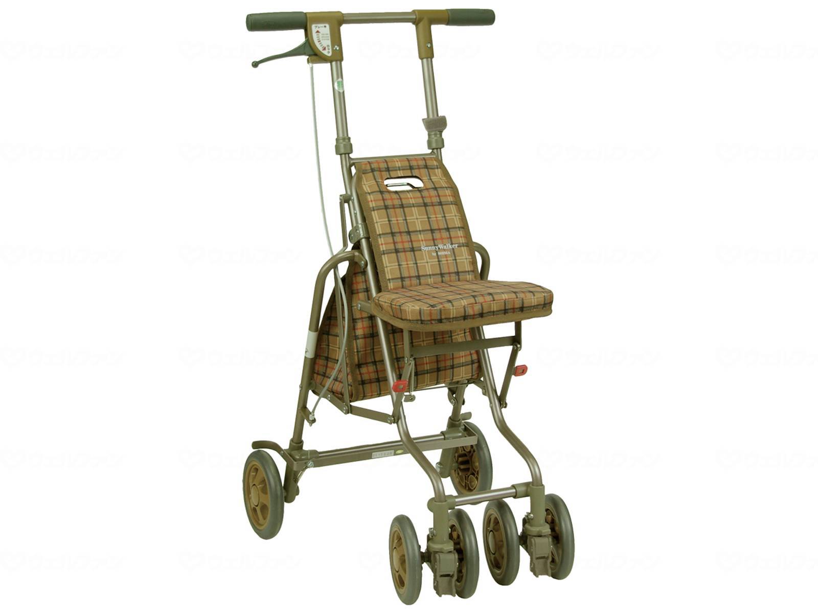 シルバーカー サニーウォーカーAW-III CLブラウン 島製作所 (介護商品) (316002) ※メーカー (ウェルファン) 直送|デジ倉 店