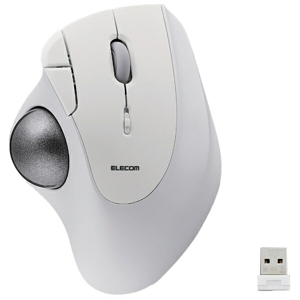 エレコム 2.4GHz無線トラックボール IST 5ボタン ベアリングモデル ホワイト M-IT11DRWH (納期目安1-2週間) MIT11DRWH