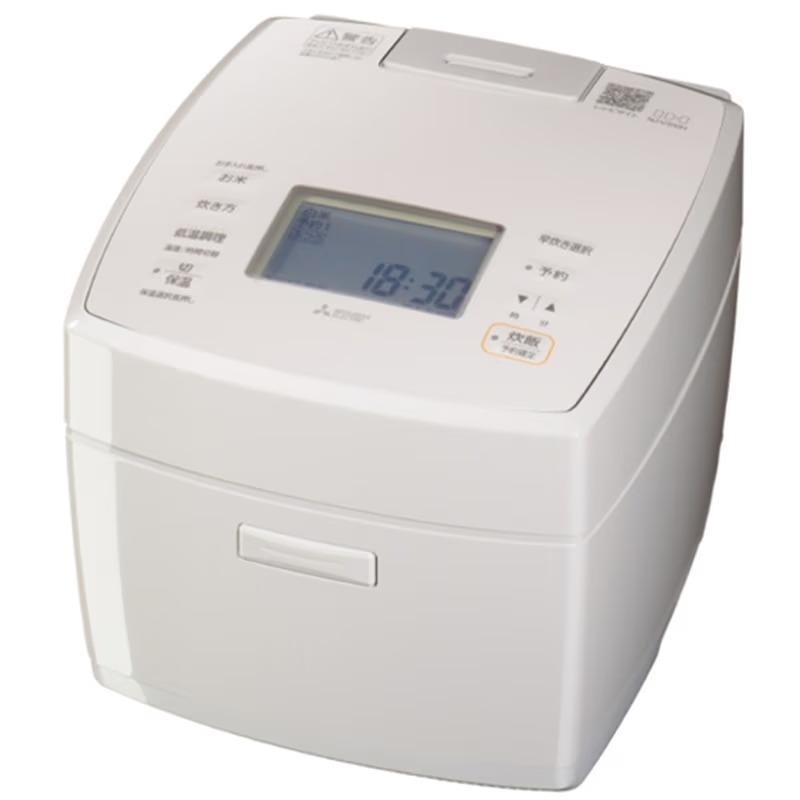 三菱 IH1.0升 備長炭 炭炊釜 NJ-VS18H-W 白亜麻 NJVS18HW (納期目安1-2週間)