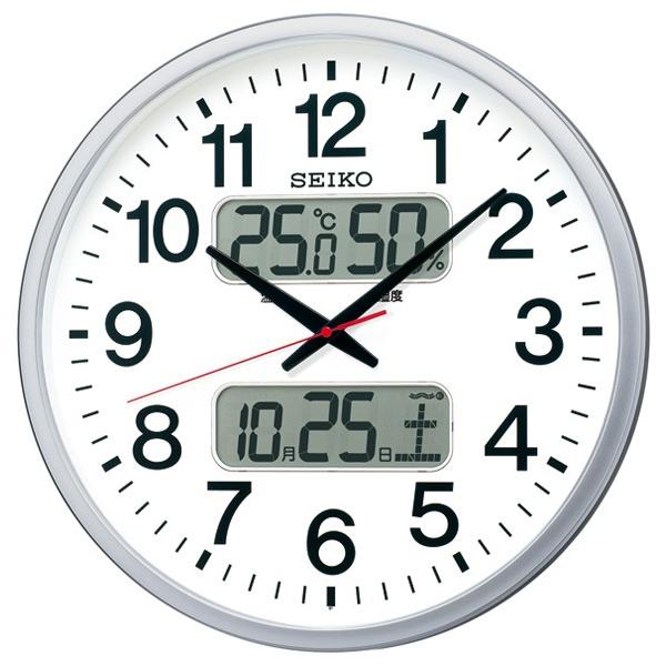 SEIKO セイコー 電波掛時計 KX237S (納期目安1-2週間) カレンダー、温度・湿度表示つき電波掛時計｜デジ倉 店