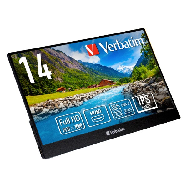 Verbatim バーベイタム 14型モバイル液晶ディスプレイ 49590 (納期目安1-2週間) ※メーカー2年保証｜デジ倉 店