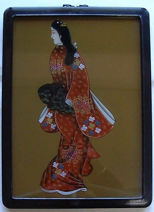 当季大流行 中古 ガラス絵 見返り美人 Scholarshub Net