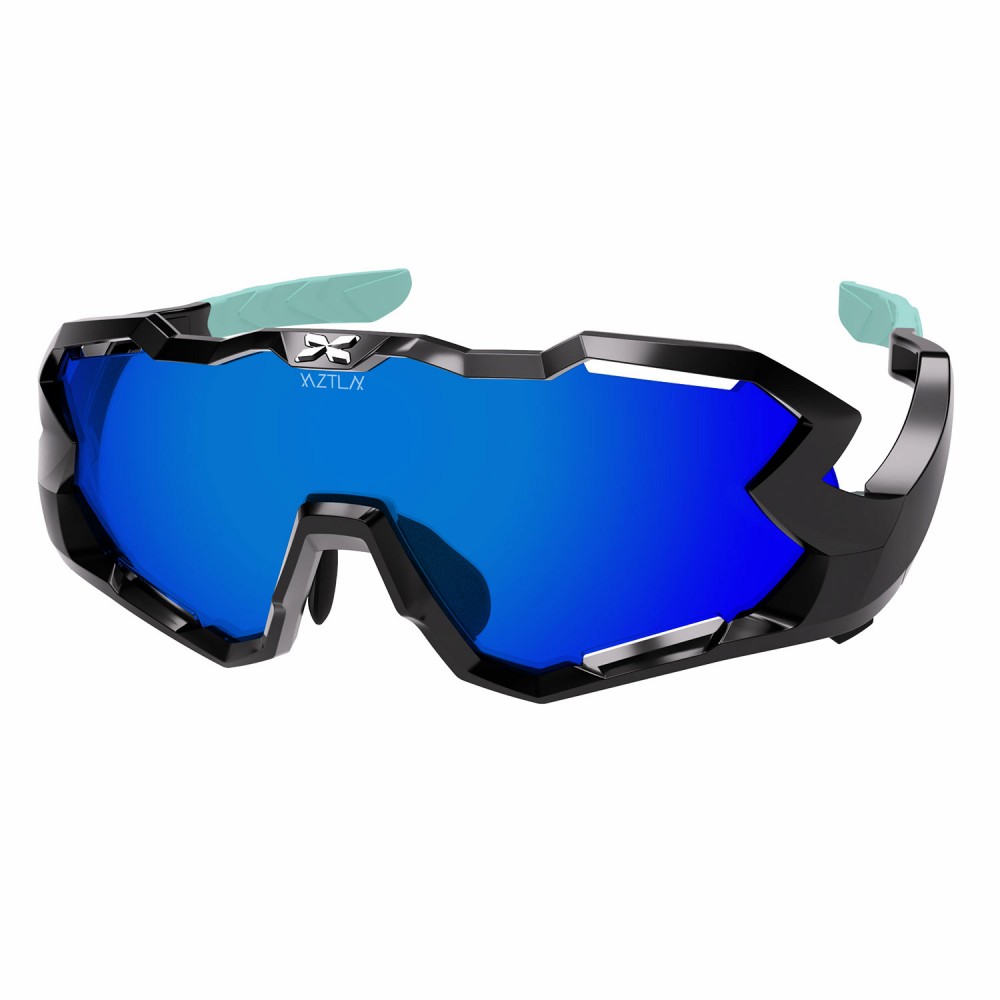 XAZTLAN ザストランMANTRA S マン虎SGLOSSY BLACK/turquoise G arrow スポーツサングラス-スポーツウェア・アクセサリー-スポーツ・アウトドア