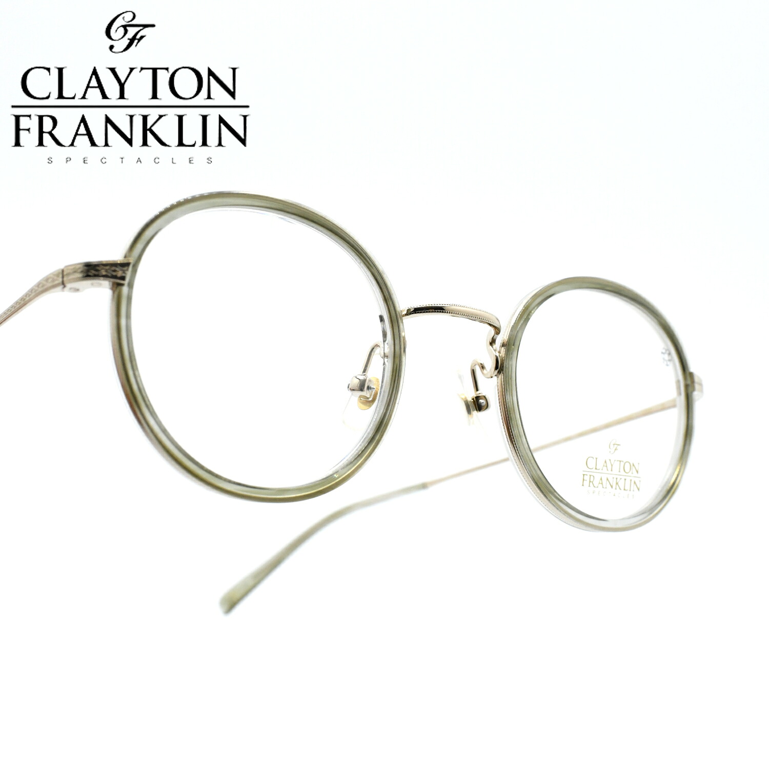 CLAYTON FRANKLIN クレイトンフランクリン598 GP/LGS ゴールド/ライトグリーン｜デコリンメガネ