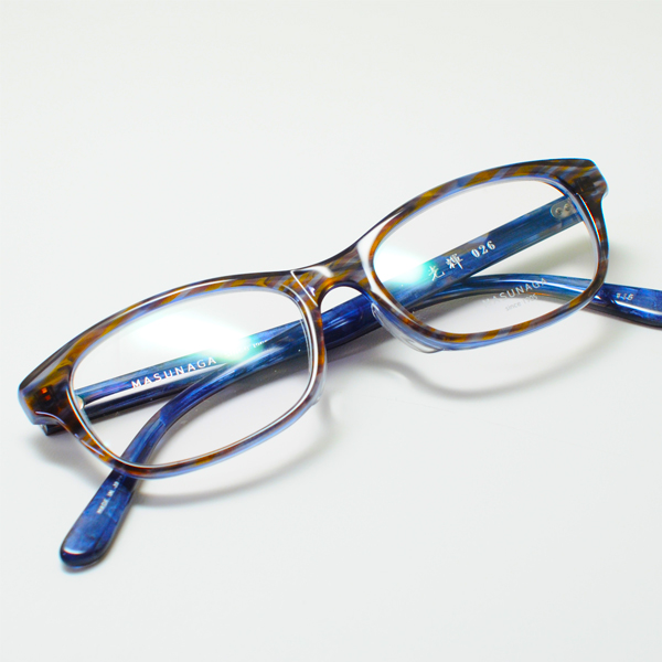 【楽天市場】【増永眼鏡】MASUNAGA メガネフレーム光輝 KOOKI 026-15 （ブルー ブラウン/クリアレンズ）：デコリンメガネ