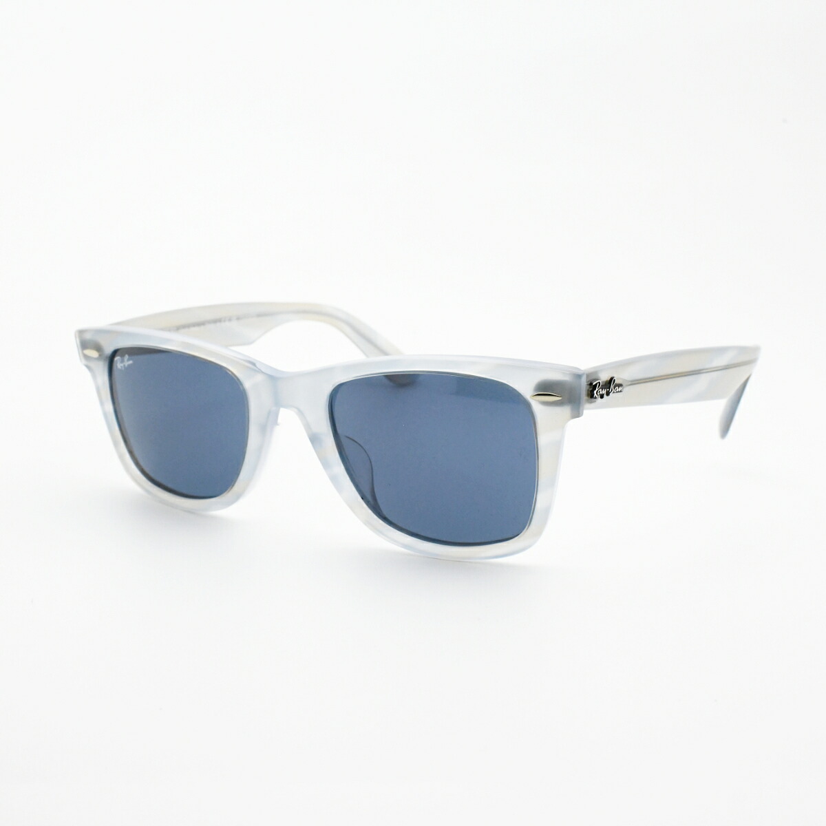 RAYBAN 花の冠ヴァンWAYFARER ウェイファーラーRB2140-F-1407-R5（ポリッシュフォトクロミック 縞模様 ともし火青み/青み）