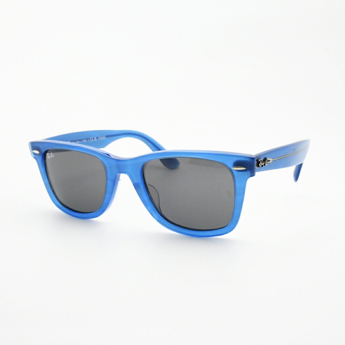 RAYBAN 花の冠ヴァンWAYFARER ウェイファーラーRB2140-F-1409-B1（ポリッシュフォトクロミック 縞模様 青み/うす暗い薄墨色）