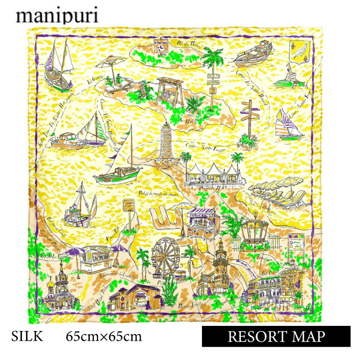 シルクスカーフ 65cm マニプリmanipuri manipuri マニプリ スカーフ 65cm シルク プリント : バッグと