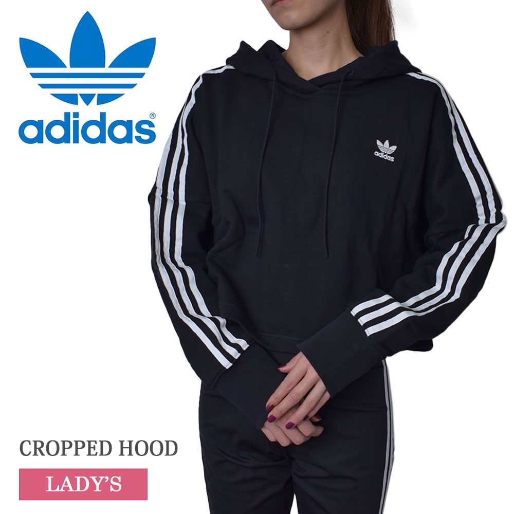 楽天市場 Adidas Originals アディダス オリジナルス パーカー フーディー プルオーバー スウェット スエット レディース 長袖 クロップド フーディー ブラック Cropped Hood Black Ed7554 デリシャス Usa直輸入 セレクト