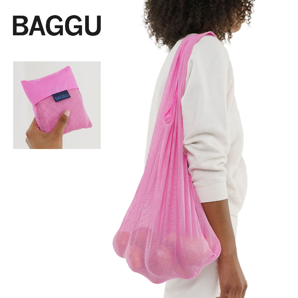 楽天市場 メール便baggu バッグ バグゥmesh メッシュ Bright Pink ブライト ピンクエコバッグ ナイロンバッグショッピングバッグ トートバッグ ビーチバッグ ワンショルダー デリシャス Usa直輸入 セレクト