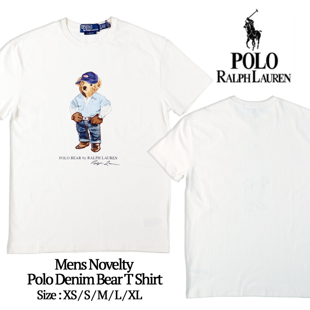 電子メール便 POLO RALPH LAUREN ポロ ラルフローレン ジーンズベア ティーシャツ メンズ 半袖 710B14615001 DENIM BEAR 労働者の一団のど首 カットソー 綿織物 刷り上げるT 心地好い 今めかしい