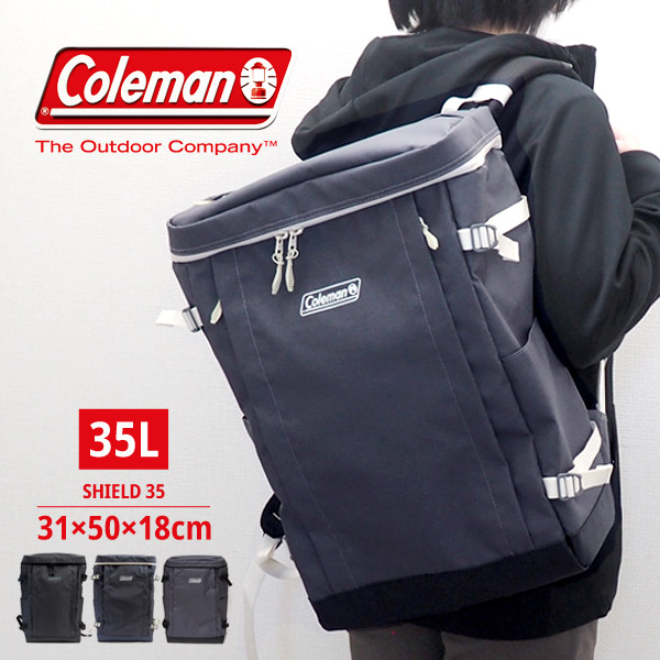 バッグ 鞄 コールマン Shield 35l リュックサック バックパック リュック Coleman リュックサック スクエア型 リュックサック 35l バックパック メンズ 35 バッグ 防水 メンズ リュック レディース ボックス型 シールド35 Box シューズ