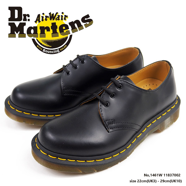 手数料安い Dr Martens ドクターマーチン 3ホールシューズ 1461w メンズ レディース ポストマンシューズ カジュアルシューズ クリアソール 厚底 バウンシングソール 黒 定番 全国宅配無料 Secom Com Uy