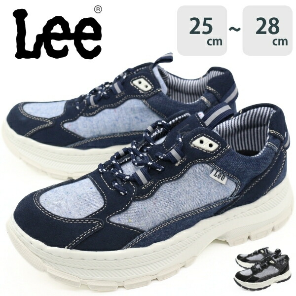 スニーカー Lee 楽天市場】Lee スニーカー メンズ 靴 黒 ブラック 紺 ネイビー 本革