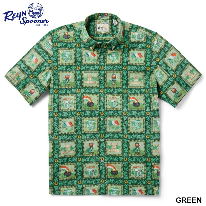 Reynspooner レインスプーナー アロハシャツ ST. PATRICK'S DAY セイントパトリックスデイ