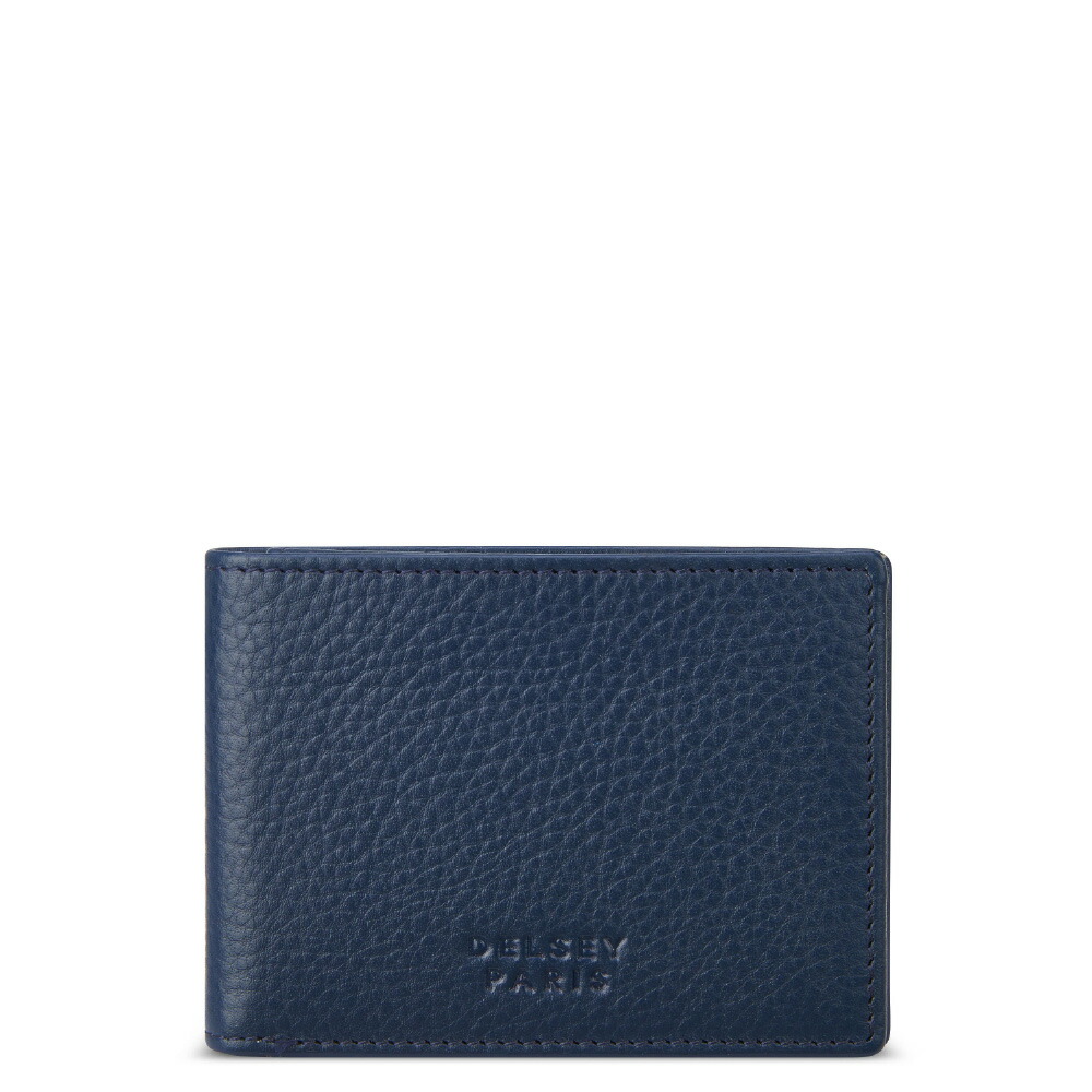 【マラソン期間中ポイント10倍】LE CUIR GRAINE TRI-FOLD HORIZONTAL CARD HOLDER NAVY ネイビー｜DELSEY（デルセー）公式ショップ